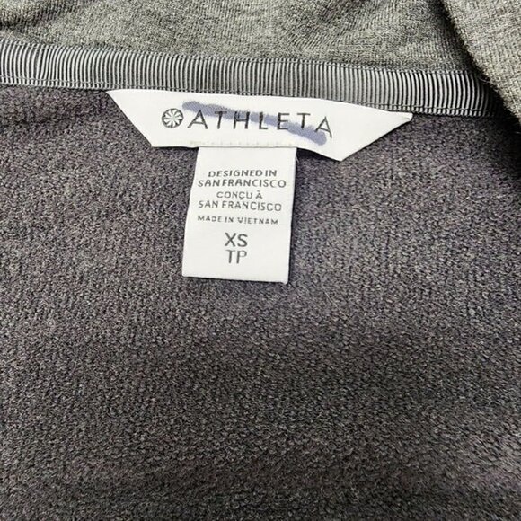 Athleta Hoodie Gray Purana Criss Cross Fleece Lined Sweatshirt XS - Picture 8 of 9